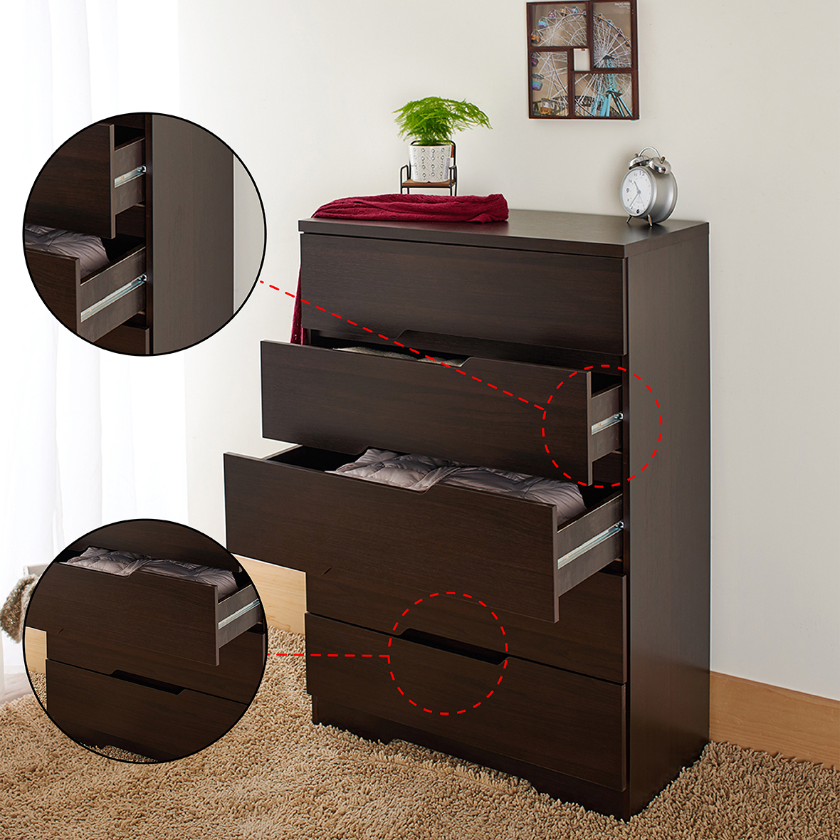 5 layers espresso storage Office and Home Living Room Furniture Manufacturers